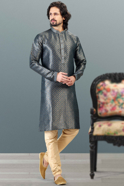 Grey kurta pajama punjabi online