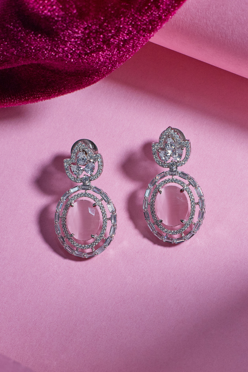 Blush Dynasty Crystal Drop Earrings