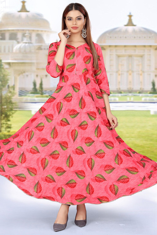 Buy 58 5XL Size Pink Best Seller Plus Size Kurtis Online for Women in USA