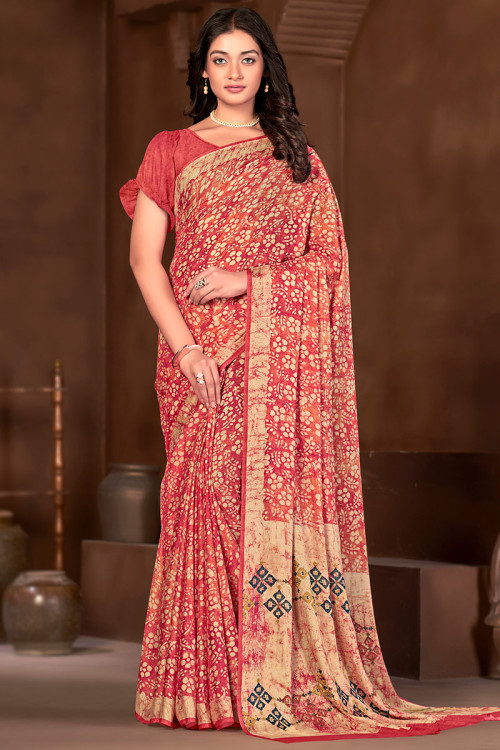 Buy Chiffon Saree Online - Latest Chiffon Printed Sarees USA, UK