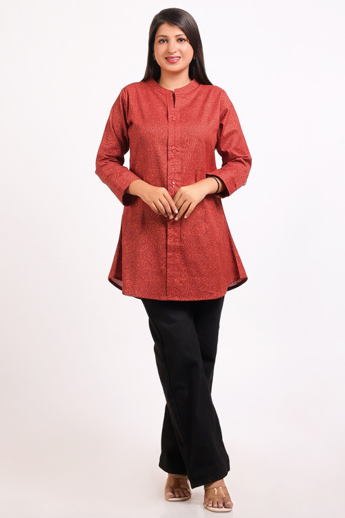 Red short kurti clearance