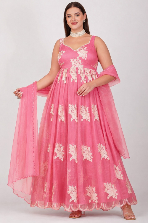 open lace back dress Plus Size Gothic Wedding Dress in Blush Pink and Black Color Size 2 / Pink