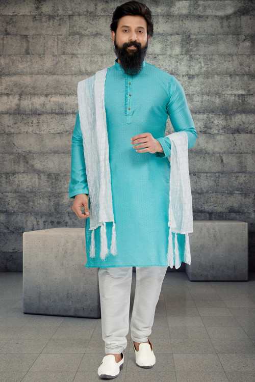 Light sky hotsell blue kurta pajama