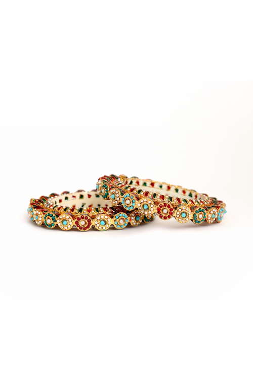 Multi Color Navratan Pacheli Kada For Women