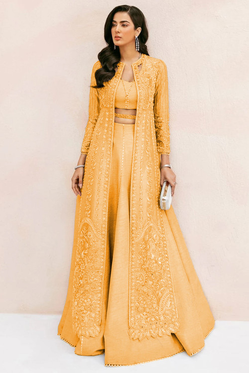 Buy Designer Indo-western Lehenga With Jacket Women Party Wear Dress Indian  Outfit Bridesmaid Lehenga Dress Bridal Couture Rusticartfromindia Online in  India - Etsy