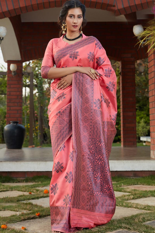 Tropical Charm Mul Cotton Hand Block Printed Saree – Aseem Shakti