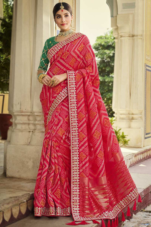 Buy Bandhej Party Wear Sarees Online for Women in USA