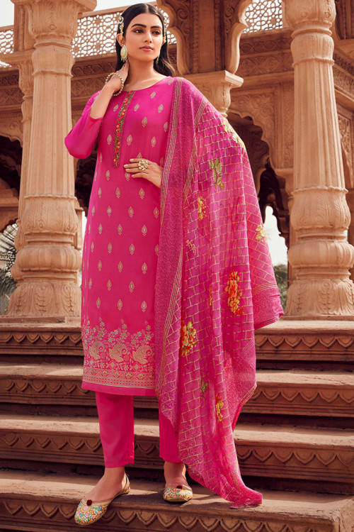 Buy Pink Patch Work Salwar Kameez Online for Women in USA