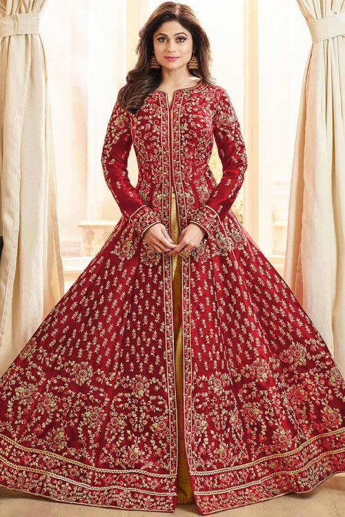 Red Anarkali Indian Women Wedding Dress on Rent at best price in Sujangarh