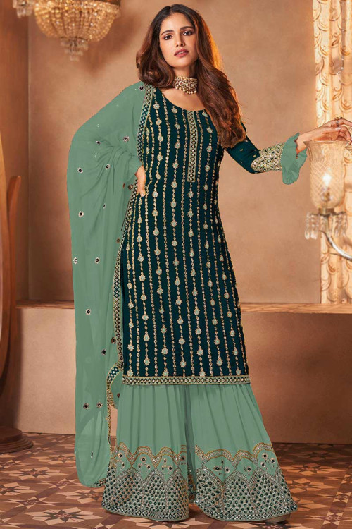 Buy 56 4XL Size Semi Stitched Meena Work Plus Size Sharara Online