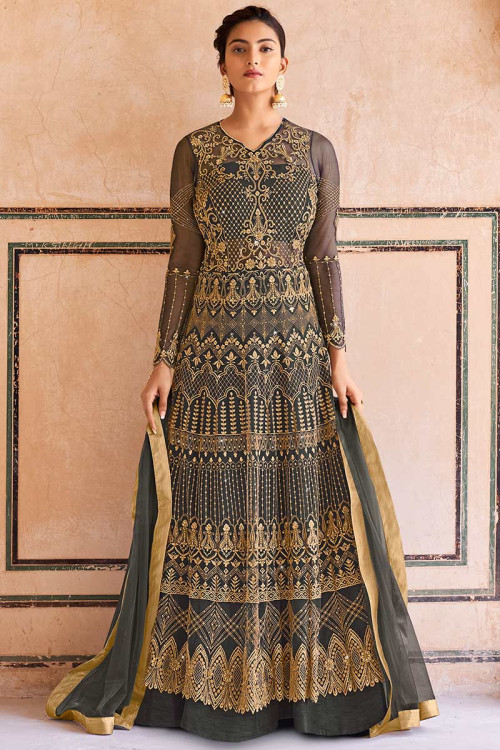 Amazon.com: stylishfashion Designer Worked Anarkali Dupatta Suits Salwar  Kameez Lehenga Dress Ready to Wear Foux Georgette e (Choice 1, Unstitched)  : Clothing, Shoes & Jewelry
