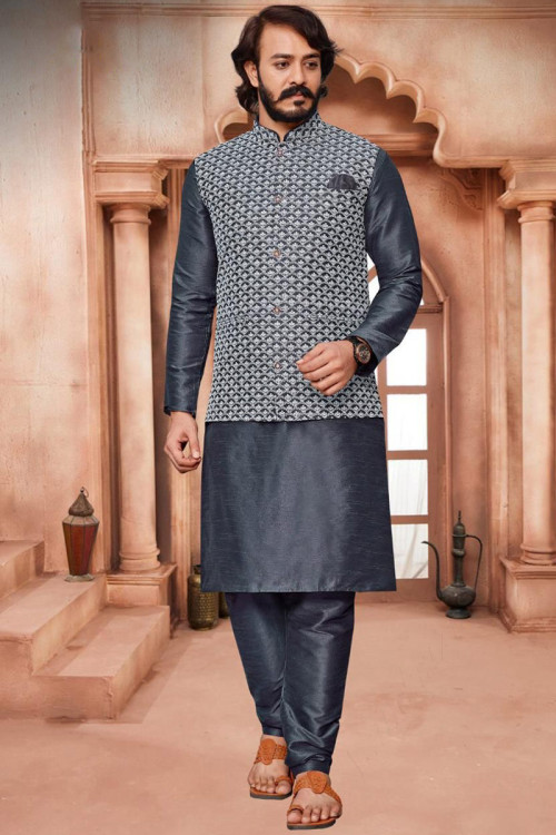 Grey Kurta Pajama Buy Grey Kurtas for Men Online in USA