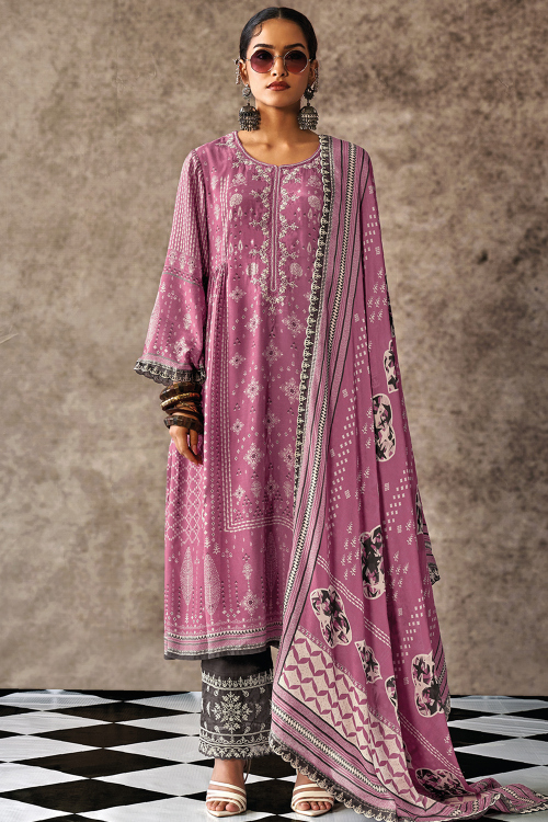 Chinnon Dusty Pink Trouser Suit with Sequins Work Diwali