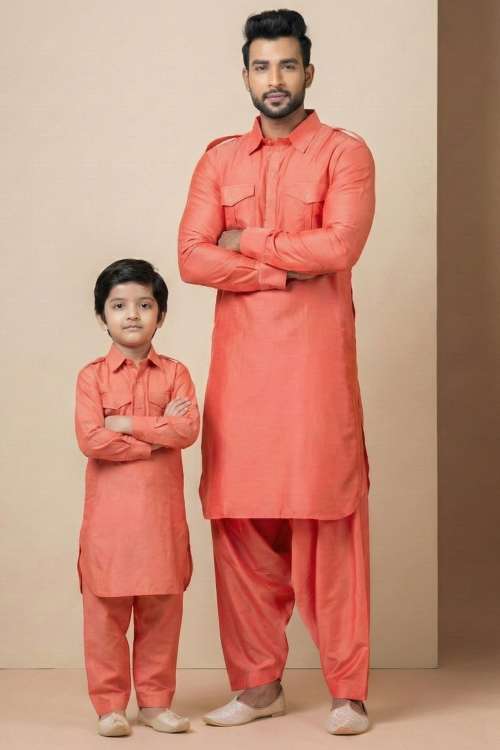 Buy Pink Pathani Indian Dresses Online for Men in USA