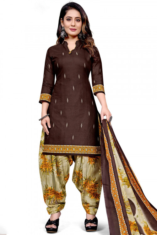 Buy Chinese Collar Neck Printed Salwar Kameez Online for Women in UK