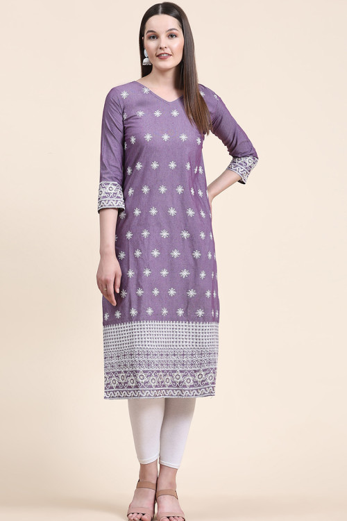 Chikankari long kurtis online top