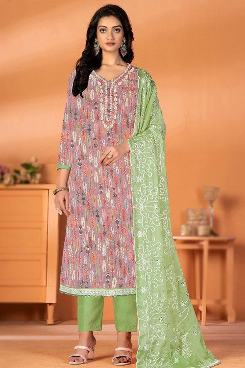 Buy Casual Wear Sweetheart Neckline Beads Work Straight Trouser