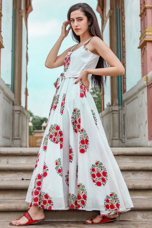 Buy Long Cotton U Neck Diwali Dress Collection Online for Women in UK