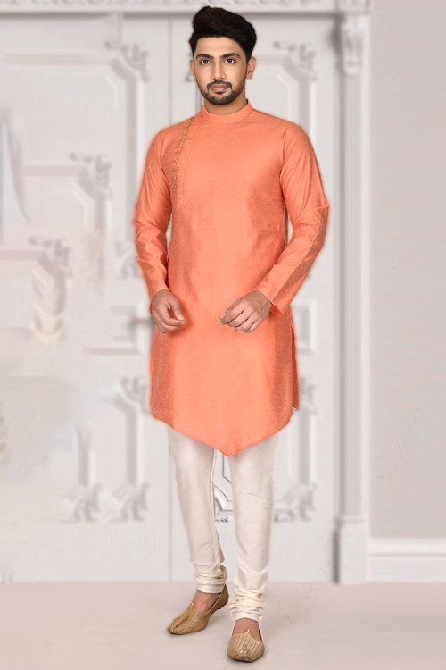 Orange kurta hotsell pajama design