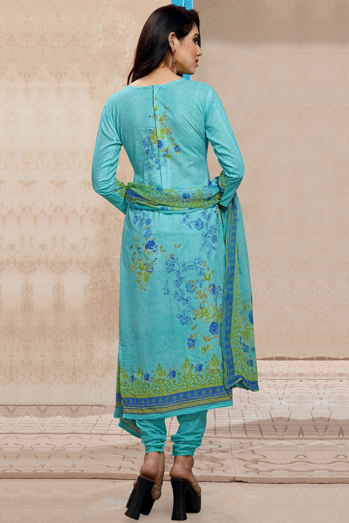 punjabi suit firozi colour