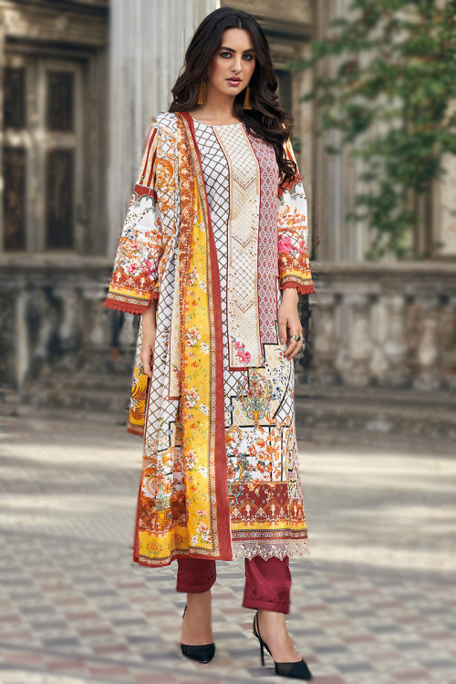 Designer Salwar Cotton Suits Set for Women with Embroidery – Stilento