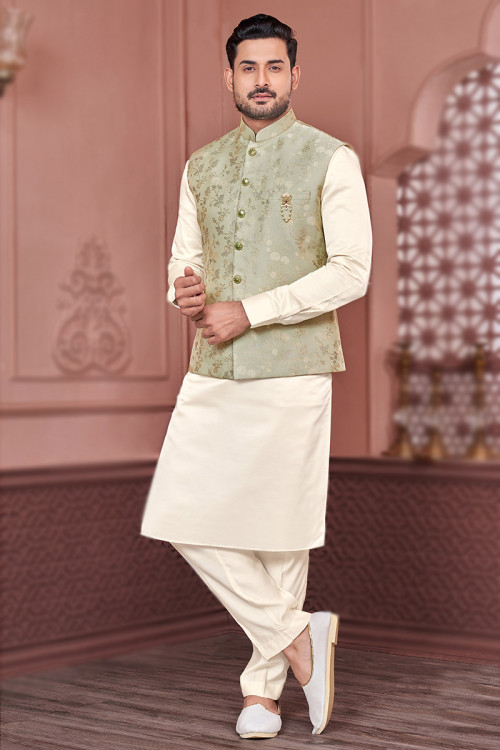 Kurta pajama cream colour deals