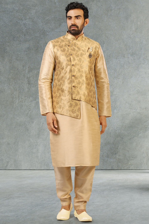 Buy Indo Western Art Silk Punjabi Kurta Pajama Online for Men in UK