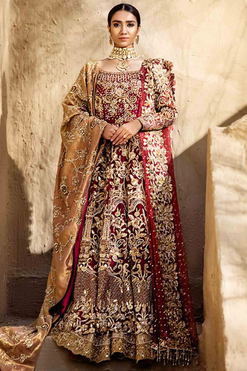 Silk Ivory Cream Embroidered Bridal Lehenga Set – Heritage India Fashions