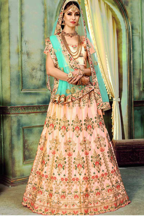 Pink Art Silk Lehenga with Art Silk Choli