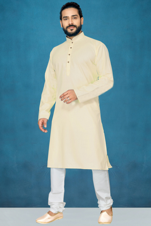 Cream Kurta Pajama for Men for Wedding & Party