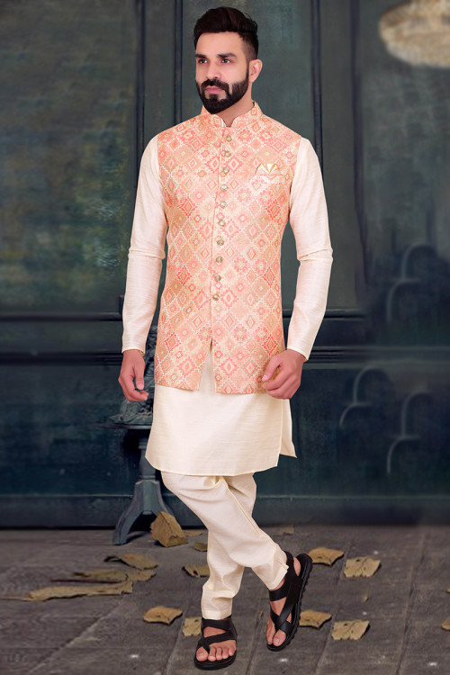 Cream colour best sale kurta pajama