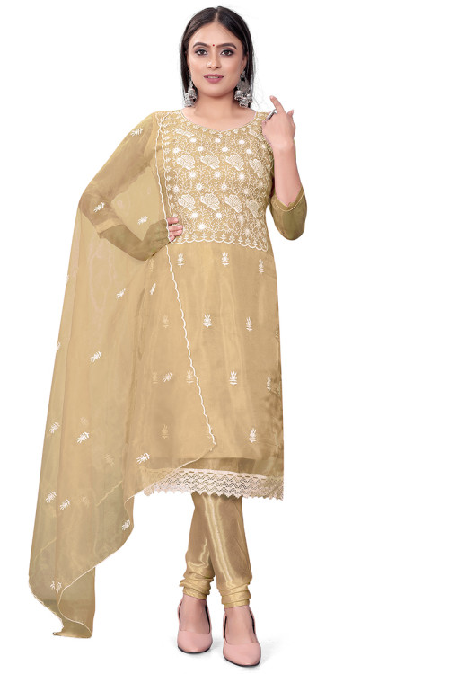 Buy Best Seller Organza Lace Work Churidar Suits Online for Women in USA