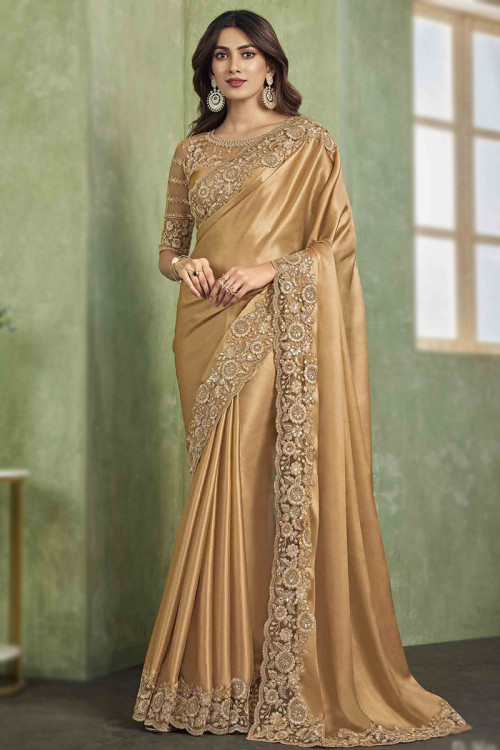 Beige wedding saree cheap