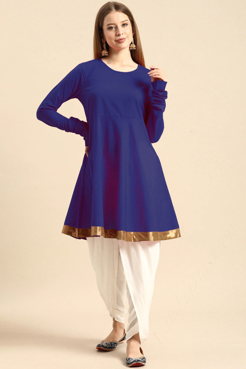 Buy 58 5XL Size Blue Plain Kurtis Kurtas Online for Women in UK