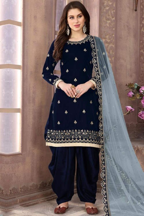 Velvet Designer Suits Ethnic Velvet Salwar Kameez Online