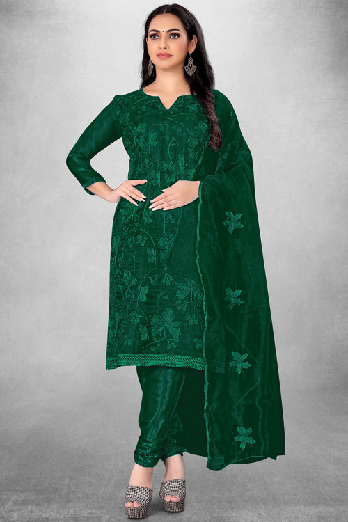 Buy Anahi Women Dark Green Churidar Pants - Churidar for Women