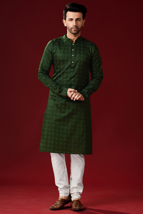 Mens Kurta Pyjama, Wedding & Engagement Kurta Pajama USA from Kalaniketan:  Olive, Mehendi Green, 28 and 44