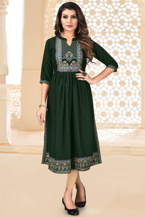 Buy 50 XL 2 Size Frock Style Collar V Neck Plus Size Kurtis Online for Women in USA