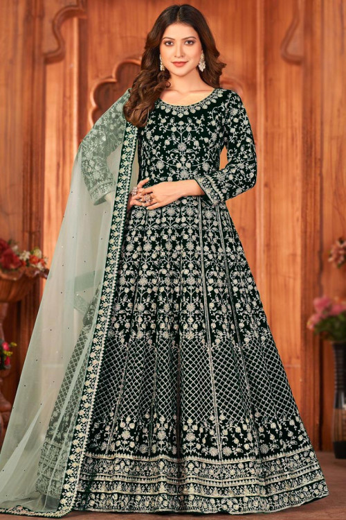 Velvet hotsell anarkali gown