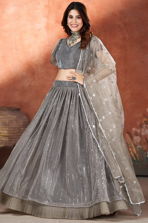 Silver lehenga choli outlet