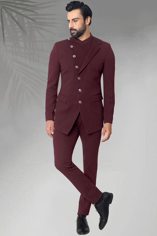 Jodhpuri suit maroon new arrivals
