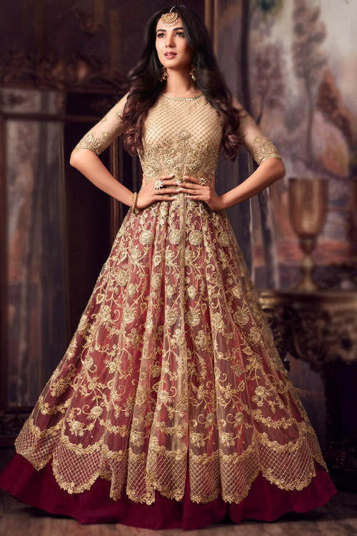 Buy Front Slit Silk Half Sleeve Diwali Dress Collection Online for Women in UK