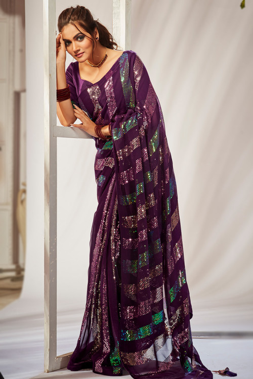 Contrast Blouse For Purple Silk Saree - Shop on Pinterest