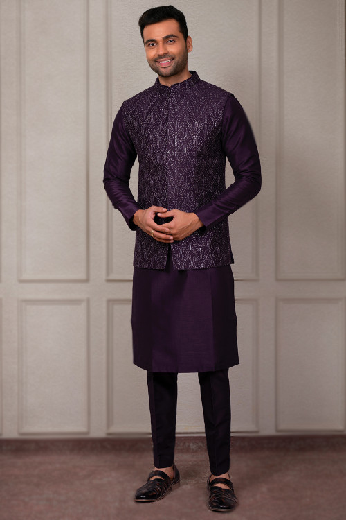 Dark purple color pant coat on sale