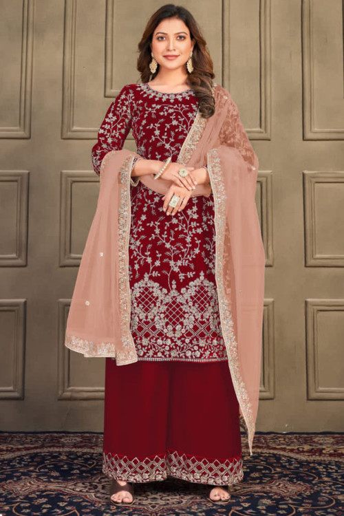 Black Palazzo style Suit Velvet | Womens dress suits, Salwar kameez,  Pakistani salwar kameez