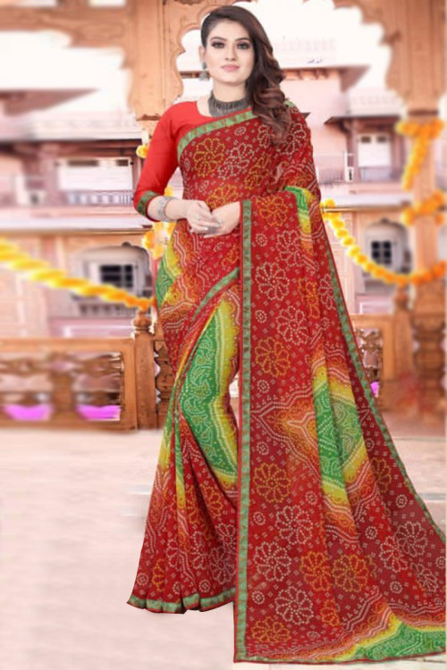 Chunri print saree best sale online
