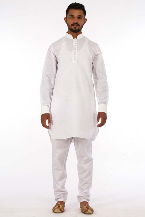 Men’s Kurta Pajama Set in White Color