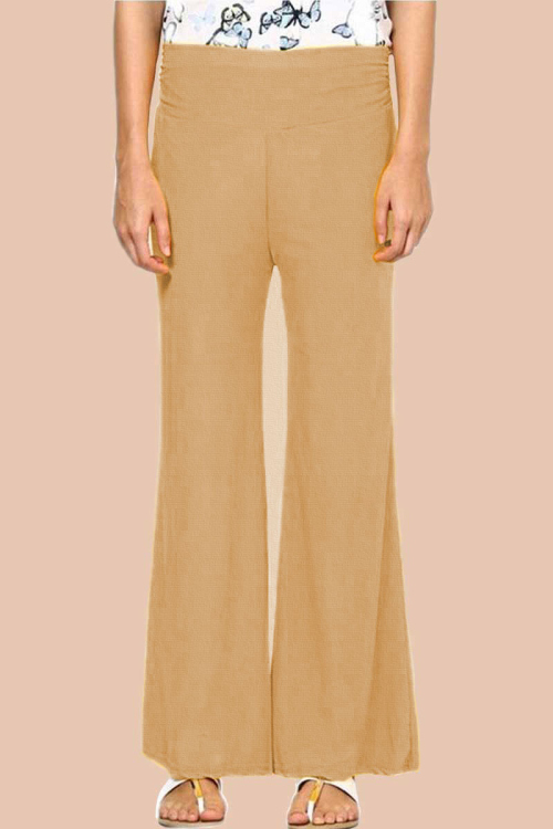 Desinger Beige Lycra Palazzo Pant