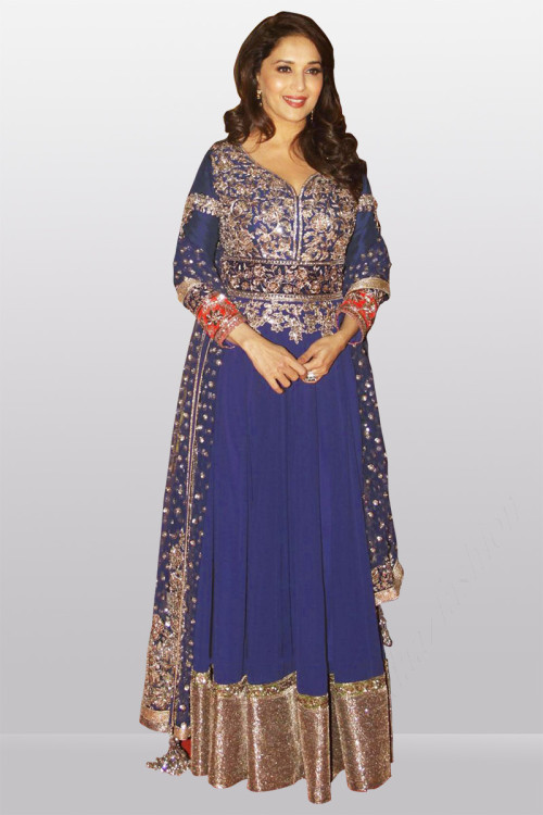 Buy Ready to Wear Blue Designer Bollywood Anarkali Suits Online for Women in USA