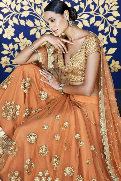 lehenga net dupatta style
